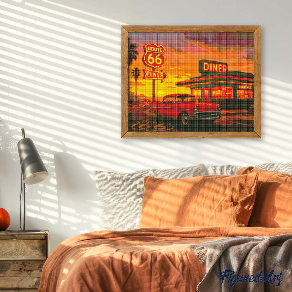 Diamond Painting - The Diner and Vintage Car