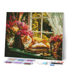 Load image into Gallery viewer, Diamond Painting - Cozy Window with Cat
