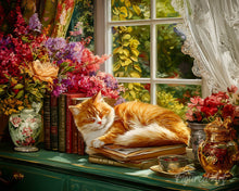 Load image into Gallery viewer, Diamond Painting - Cozy Window with Cat