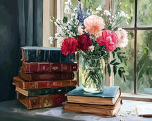 Load image into Gallery viewer, Diamond Painting - Vintage Books and Blooms