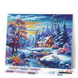 Diamond Painting - Winter River Cottage