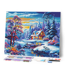 Load image into Gallery viewer, Diamond Painting - Winter River Cottage