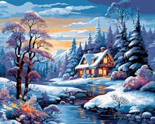 Load image into Gallery viewer, Diamond Painting - Winter River Cottage
