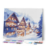Diamond Painting - Snowy Village in Watercolor