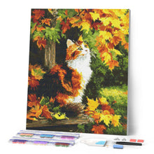 Load image into Gallery viewer, Diamond Painting - Calico Cat in Fall