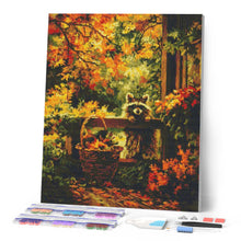 Load image into Gallery viewer, Diamond Painting - Cute Raccoon in Fall