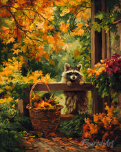 Load image into Gallery viewer, Diamond Painting - Cute Raccoon in Fall