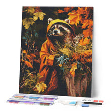Load image into Gallery viewer, Diamond Painting - Raccoon in Raincoat