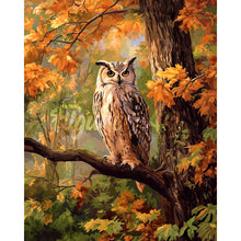 Load image into Gallery viewer, Diamond Painting - Owl Among Golden Leaves