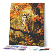 Load image into Gallery viewer, Diamond Painting - Owl Among Golden Leaves