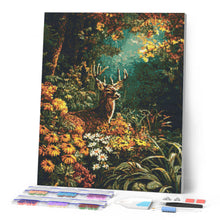 Load image into Gallery viewer, Diamond Painting - Deer Among Fall Blooms