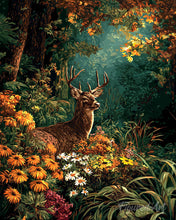 Load image into Gallery viewer, Diamond Painting - Deer Among Fall Blooms