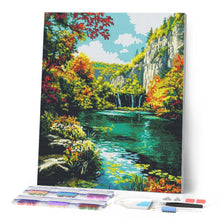Load image into Gallery viewer, Diamond Painting - Emerald Lake in Fall