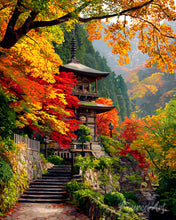 Load image into Gallery viewer, Diamond Painting - Japanese Pagoda in Fall