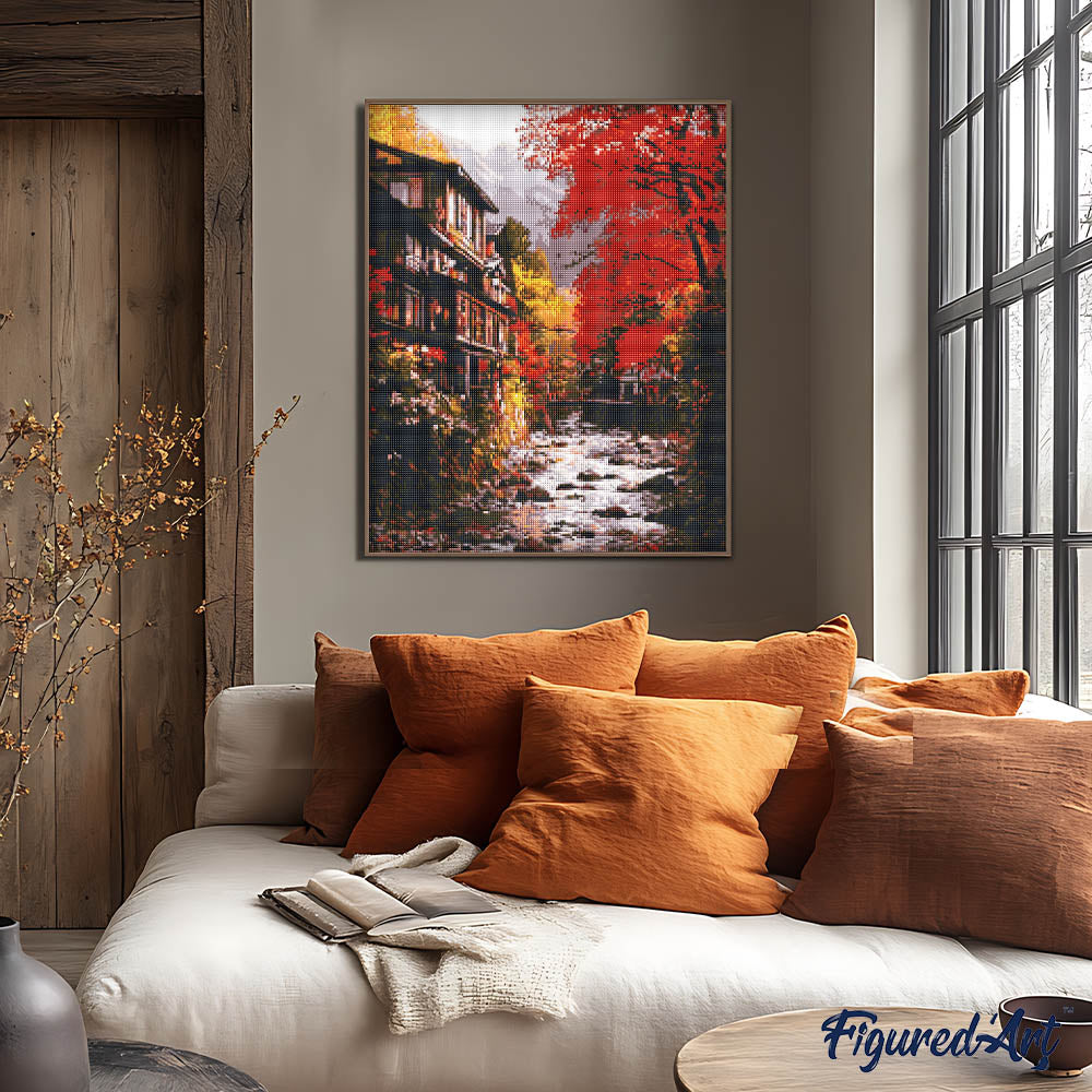 Diamond Painting - Fall Village in Nikko Japan