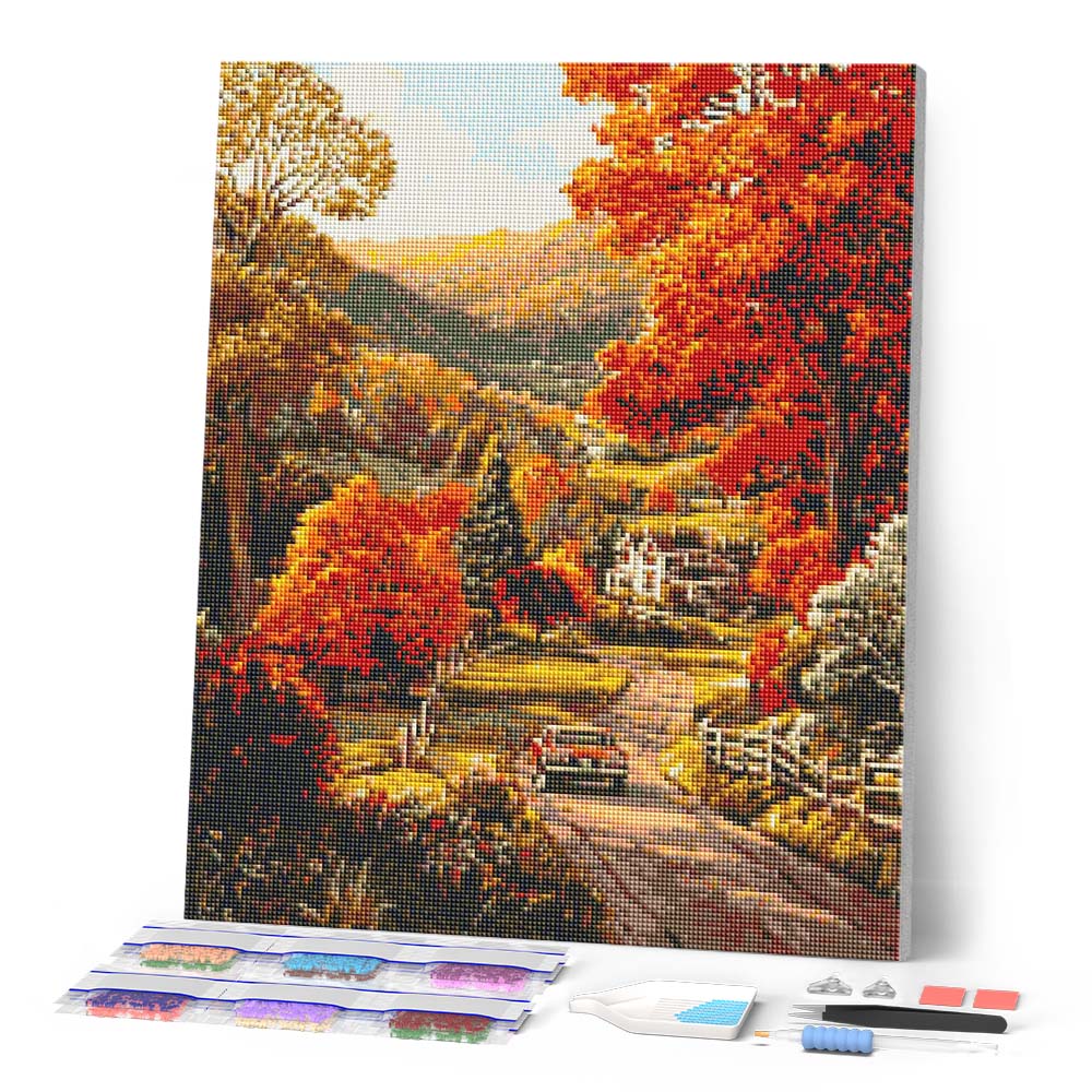 Diamond Painting - Country Road in Fall