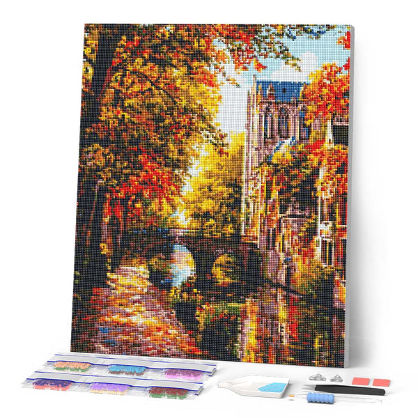 Diamond Painting - Riverside Fall Town