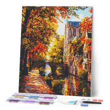 Load image into Gallery viewer, Diamond Painting - Riverside Fall Town