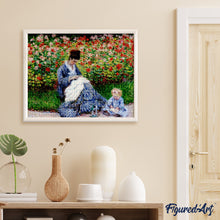 Load image into Gallery viewer, Diamond Painting - Camille Monet and a Child in the Artist's Garden in Argenteuil - Monet