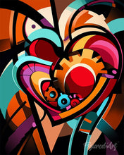 Load image into Gallery viewer, Diamond Painting - Bold Abstract Heart Gears