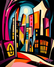 Load image into Gallery viewer, Diamond Painting - Bold Abstract Moonlit City