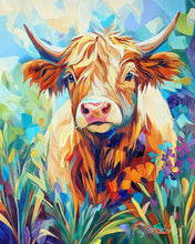 Load image into Gallery viewer, Diamond Painting - Highland Cow in Bloom