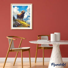 Load image into Gallery viewer, Diamond Painting - Highland Cow Alpine View