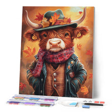 Load image into Gallery viewer, Diamond Painting - Highland Cow Vintage Style
