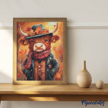 Load image into Gallery viewer, Diamond Painting - Highland Cow Vintage Style