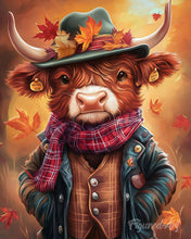Load image into Gallery viewer, Diamond Painting - Highland Cow Vintage Style