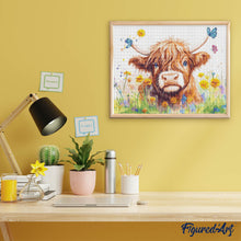Load image into Gallery viewer, Diamond Painting - Highland cow Spring Portrait