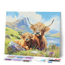 Load image into Gallery viewer, Diamond Painting - Highland cow and baby