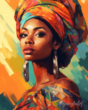 Load image into Gallery viewer, Diamond Painting - Woman with Colorful Headwrap