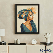 Load image into Gallery viewer, Diamond Painting - Woman with Floral Headwrap