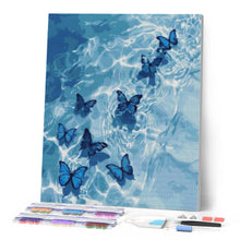 Load image into Gallery viewer, Diamond Painting - Blue Butterflies on Water