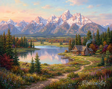 Load image into Gallery viewer, Diamond Painting - Mountain Reflection Valley