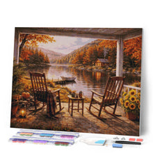 Load image into Gallery viewer, Diamond Painting - Autumn Lakeside Retreat