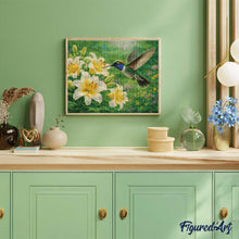 Load image into Gallery viewer, Diamond Painting - Hummingbird in Bloom