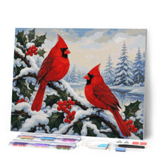 Load image into Gallery viewer, Diamond Painting - Winter Cardinals