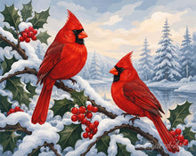Load image into Gallery viewer, Diamond Painting - Winter Cardinals