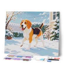 Load image into Gallery viewer, Diamond Painting - Beagle in the Snow