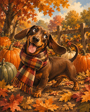 Load image into Gallery viewer, Diamond Painting - Dachshund in a Tartan Scarf
