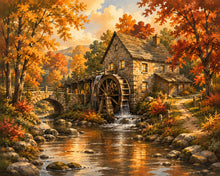 Load image into Gallery viewer, Diamond Painting - Old Watermill in Autumn