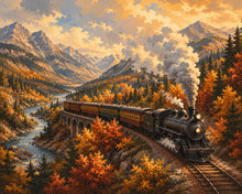 Load image into Gallery viewer, Diamond Painting - Steam Train Through an Autumn Valley