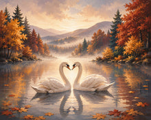 Load image into Gallery viewer, Diamond Painting - Swans on the Misty Lake