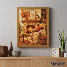 Load image into Gallery viewer, Diamond Painting - Cozy Fireplace with Knitted Throw