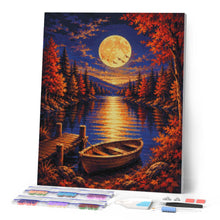 Load image into Gallery viewer, Diamond Painting - Harvest Moon over the Lake