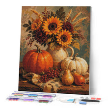 Load image into Gallery viewer, Diamond Painting - Pumpkin and Sunflower Harvest Still Life
