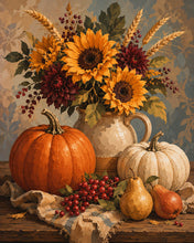 Load image into Gallery viewer, Diamond Painting - Pumpkin and Sunflower Harvest Still Life
