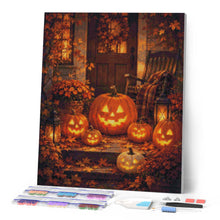 Load image into Gallery viewer, Diamond Painting - Glowing Jack o Lantern on the Porch